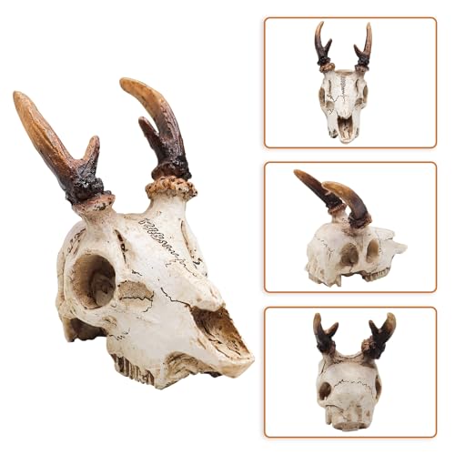 Reptile Decorations for Terrarium, Resin Skull Ornament Climbing Toy for Gecko, Tarantula Enclosure Accessories, Bearded Dragon Tank Accessories