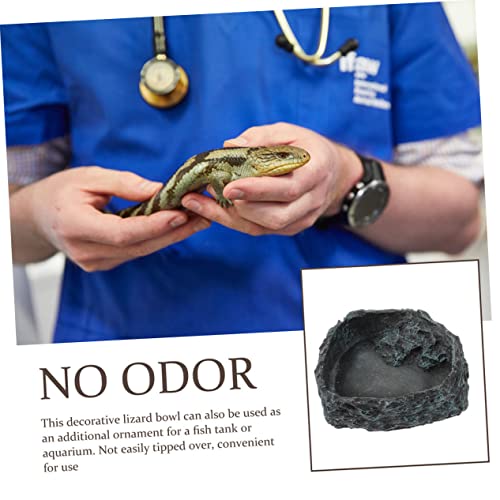 Reptile Feeding Bowl Smooth Surface Dish for Snakes Frogs Lizards Safe Water Food Basin for Bearded Dragons and Tortoises Easy to Clean