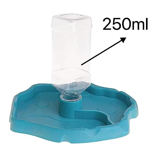 Turtle Drinker Reptile Water Bowl 2 in 1 Automatic Reptile Feeder Water Dispenser Tortoise Water Dish Automatic Water Reservoir Feeder for Reptile Turtle Food Dish - color: Brown