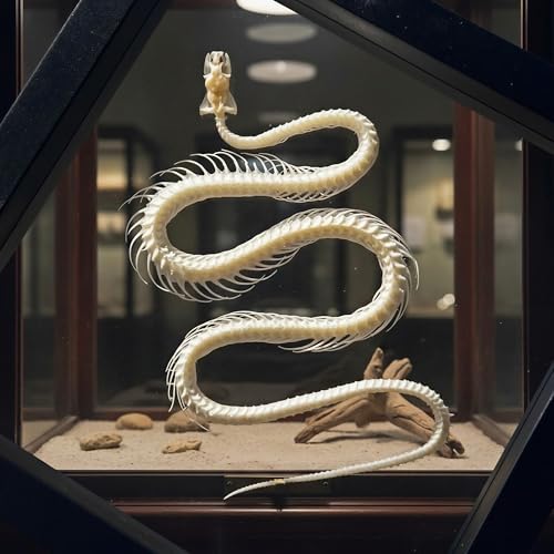 Taxidermy Real Animals Skull Decor - Model Animals Bones Specimen,Taxidermy Supplies for Science Education,Collection (Snake Skeleton) - style: Snake Skeleton