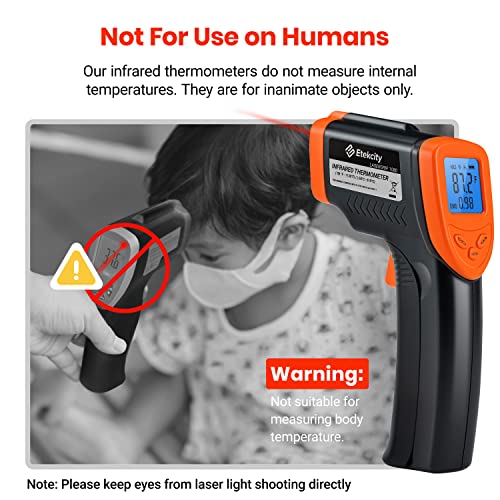 Etekcity Infrared Thermometer Laser Temperature Gun 1080, -58°F~ 1130°F for Meat Food Candy Pizza Oven, Heat Gun for Cooking, Kitchen, Fridge, Reptile, BBQ, HAVC, Adjustable Emissivity & Max Measure - color: Blaze Orange, style: Advanced