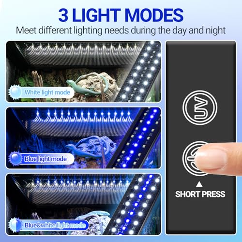 REPTI ZOO UVB Reptile Light with Dimming | 28 inch UVB LED Light Bulb for Reptile | 12W 10.0 UVB Lamp for Bearded Dragon Gecko Chameleon Frog | Reptile Light Bar Fixture with Controller - size: 24 inch
