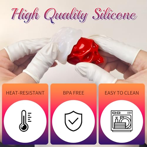 Silicone Skull Resin Molds Set, 3D Alien Skeleton Epoxy Resin Mold for Aromatherapy Candle Making, Skull Pendant, Halloween Decoration, Home Decor, Outdoor Art Crafts