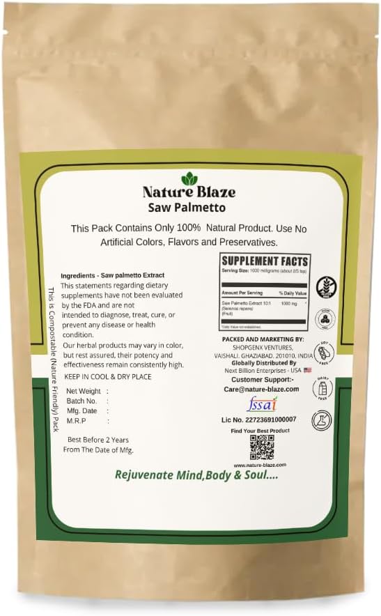 Organic Saw Palmetto Extract Powder Prostate & Hair Growth 4 Oz / 0.25lb