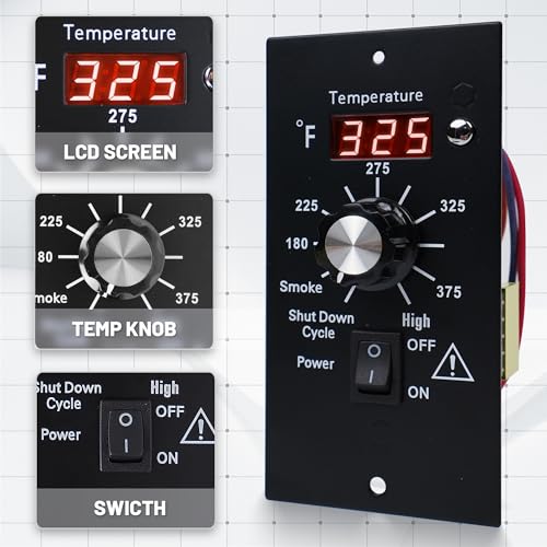 Thermostat Controller Replacement Compatible for Traeger Wood Pellet Grills, BBQ Grill Digital Controller Board, Control Panel Thermometer with RTD Temperature Sensor