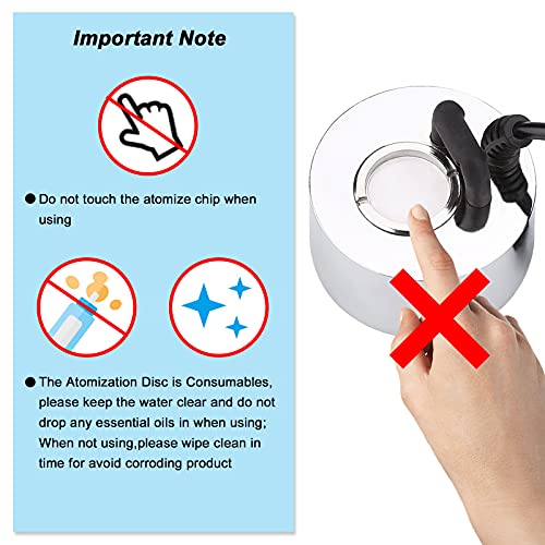 FITNATE 350ml/H Mist Maker, Stainless Steel Mist Maker Fogger for Water Fountain Pond Rockery, with Removable Splash Guard, Atomized Disc and Changing Tools