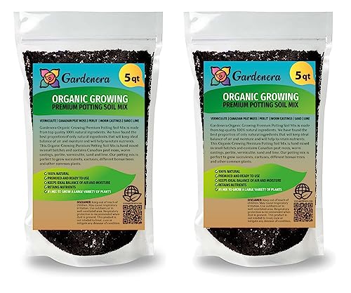 Gardenera Organic Plant Medium - Cultivate Healthy and Lush Plants with This Blend - 10 QUARTS - size: 10 Quart Bag, style: ORGANIC Growing Medium