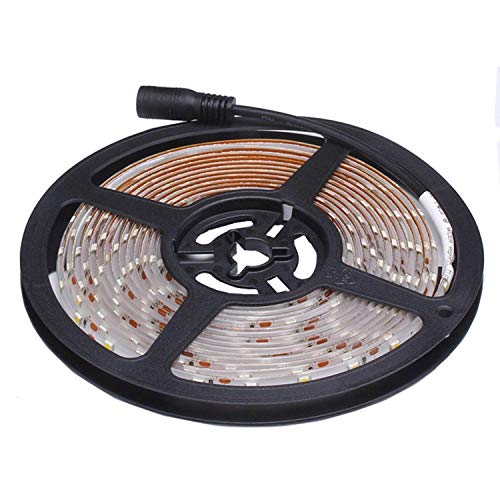 Water-Resistance IP65, 12V Waterproof Flexible LED Strip Light, 16.4ft/5m Cuttable LED Light Strips, 300 Units 3528 LEDs Lighting String, LED Tape(Red) Power Adapter not Included - color: 1*16.4ft 3528 Red
