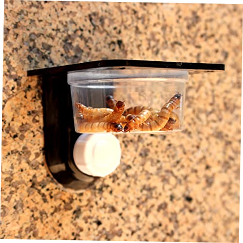 4pcs Reptile Food and Water Bowl Black Feeding Dish for Lizards Geckos Turtles and Frogs Easy to Clean Space-Saving Design for Tanks and Boxes - size: Size 2