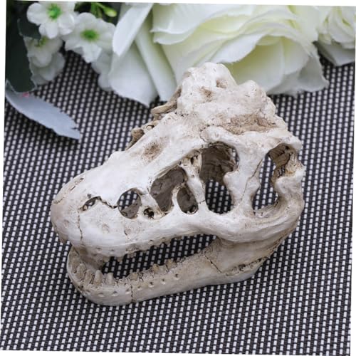 Resin Reptile Pet Skull Hide Skull for Reptile Tank Accessories Fish Tank Decor