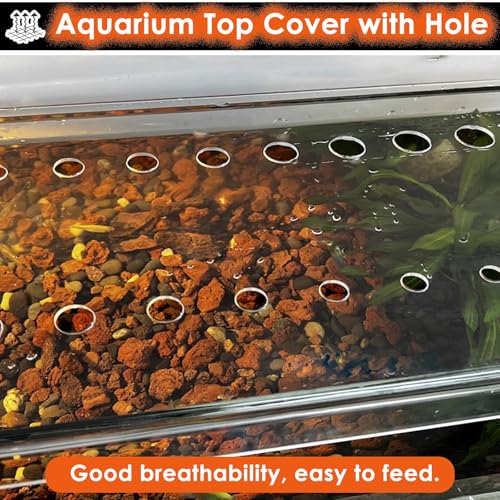 Cat-Proof Aquarium Anti-Jump Cover, Acrylic Terrarium Lid for Fish Tanks, Top Mount Hood with Vent Hole, Fits 8-20 Inch Aquariums (L40xW20cm/15.7x7.9in) - size: L35xW30cm/13.8x11.8in