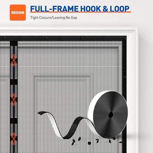 MAGZO Magnetic Screen Door Fits Door Size 32" x 78", 34" x 79" Hands-Free Mesh with Strong Magnet & Windproof Fastener, Pet Friendly Screen for Standard Interior Dutch Entrance, Black - size: Fit Door Size 32 x 78 Inch