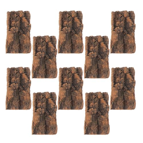 Ciieeo 10pcs Natural Cork Bark Sheets for Terrarium Background and Climbing Wall, 4x2 Inch Flats Support Shedding Needs, Safe for Sensitive Amphibians and Spiders