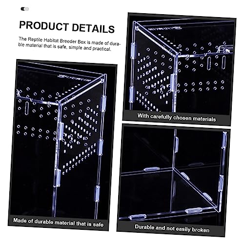 ORFOFE 1set Clear Terrariums for Reptiles High-Transparency Habitat Breeder Boxes Practical Display Cases for Pets Like Geckos and Snakes