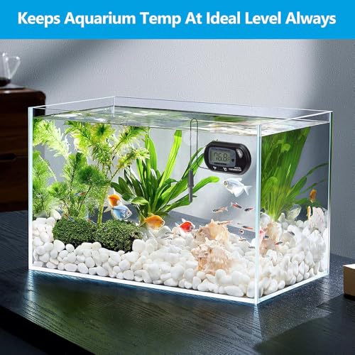 DaToo Aquarium Thermometer with Large LCD Display Fahrenheit/Celsius(℉/℃) Fish Tank Thermometer for Aquarium Reptile Terrarium Digital Water Thermometer with Suction Cup(6 Pack) - size: 6 Pack