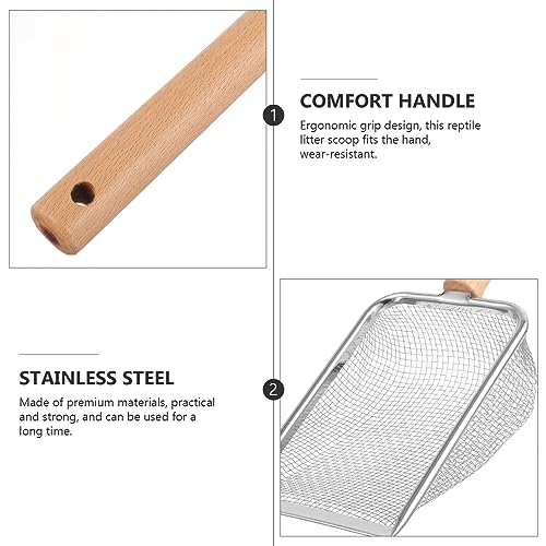 Kisangel Pet Reptile Litter Scoop Waste Shovel for Cleaning Reptile Litter Compact Design for Corners for Turtles Lizards Geckos and Snakes