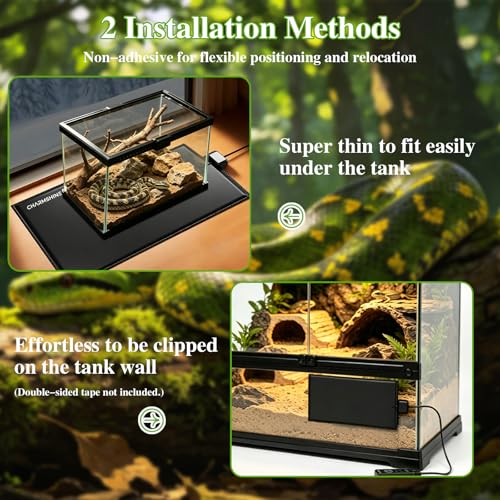 6 by 8-inch 7W Reptile Heating Pad Graphene with Temperature Control Reptile Tank Heat Pad Terrarium Under Tank Heater Mat for Snake Lizard Hermit Crab Reptiles Turtle Thermostat - size: 6"x8" 7W