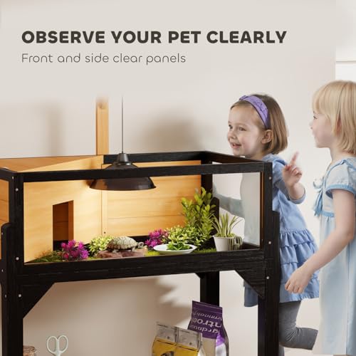 Wooden Tortoise Habitat with Storage Shelf