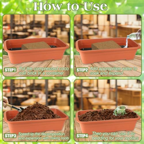 ZeeDix 10LBS Coconut Fiber Substrate, 100% Organic Coconut Husk Coco Coir Brick Terrarium Bedding for Reptiles, Tortoise, Bearded Dragon, Leopard Gecko, Snake, Hermit Crabs, Frogs, Tarantula - color: 1pcs-10lbs