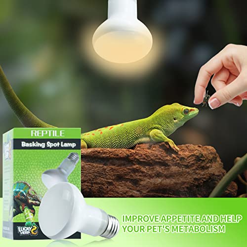 LUCKY HERP 2 Pack 50W Reptile Heat Lamp Bulb (2nd Gen), Amphibian Basking Light Bulb, Reptile Daylight Bulb for Turtle, Bearded Dragon, Lizard Heating Use - color: 2nd Gen 50w Heat Lamp, size: 2nd Gen Reptile Heat Lamp