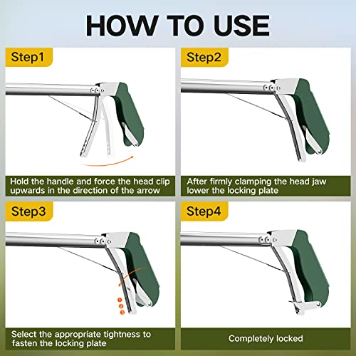 78“ Snake Tongs Collapsible Grabber, Professional Reptile Snake Catcher Wide Jaw Handling Tool, Stainless Steel Snake Hook - size: 78 inch