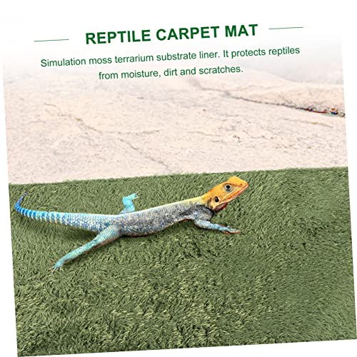TOYANDONA 2Pcs Moss Reptile Carpet Substrate Liner for Terrarium Durable and Washable Habitat Mat for Snakes Lizards Turtles and Amphibians for Bearded Dragon and Crested Gecko