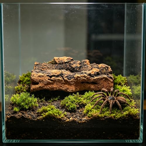 Ciieeo 10pcs Natural Cork Bark Sheets for Terrarium Background and Climbing Wall, 4x2 Inch Flats Support Shedding Needs, Safe for Sensitive Amphibians and Spiders