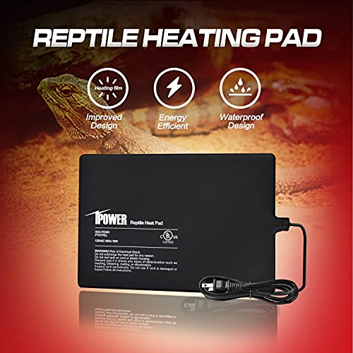 iPower Reptile Heat Pad Under Tank Terrarium Warmer Heating Mat for Turtle, Lizard, Frog, Snake, Reptile, and Other Small Animals, 8X12 Inch, 16W, 2 Pack - size: 8 X 12 Inch, style: 2 Pack
