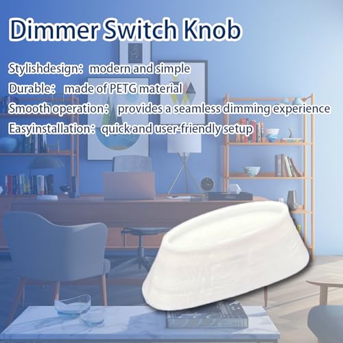 6pcs Dimmer Switch Knobs, Replacement Universal Dimmer Knob for Ceiling Lights & Wall Switches,PETG Material Split Slider, White,Compatible with Lutron Skylark Fan Control