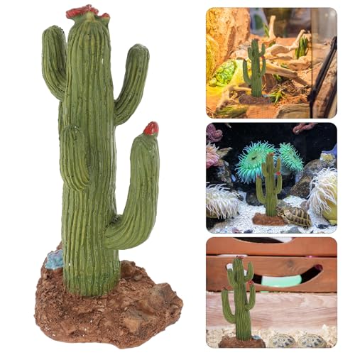 VALICLUD Artificial Cactus for Terrarium, Fake Plants for Reptile Habitat Decor, Desert Style Plastic Reptile Tank Accessories for Bearded Dragon, Turtle, Snake, Lizard