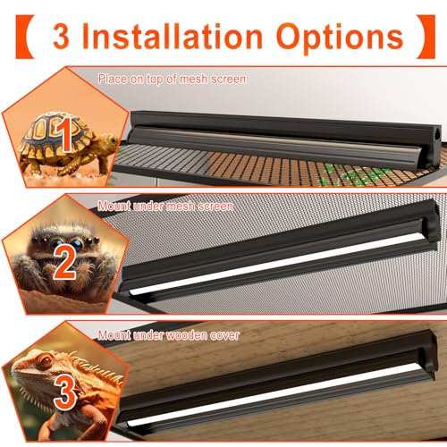 39W T5 10.0 UVB Reptile Light Fixture – 34” Linear UVA/UVB Lamp with High Output for Bearded Dragons, Tortoises & Lizards, Perfect for Desert & Tropical Terrariums - size: 39W-34 Inch-T5 Fixture