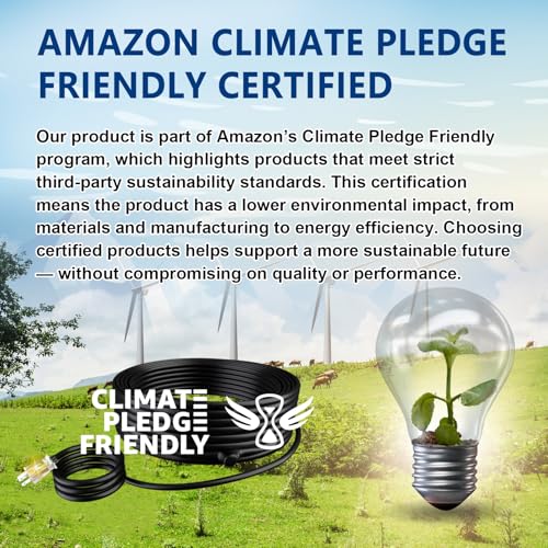 6ft Pipe Freeze Protection Heat Tape Constant Wattage 7w/ft, Energy-Efficient with Thermostat, Safe for Metal & Plastic Pipes, -40°F Performance - style: 6 Feet