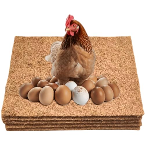 6 Pack Natural Coconut Fiber Reptile Carpet Laying Hen Nest Box Pads 10 x10 Nesting Box Liners for Lizard, Snake, Turtle, Birds, Bunny Habitat