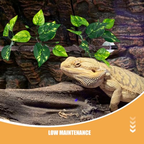 2pcs Artificial Reptile Vines with Suction Cups for Terrarium Decoration, Flexible Plastic Climbing Branches with Realistic Texture, for Snake and Gecko Habitat