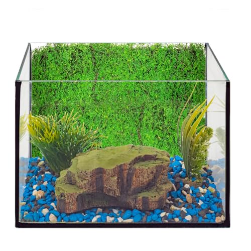 Terrarium Moss Background 7.9 x 39 Inch, Reptile Backdrop Wall Decor and Artificial Moss Reptile Amphibian Cage Decoration for Lizard Bearded Dragon Snake Frog Chameleon Leopard Gecko Tortoise