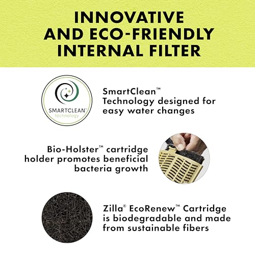 Zilla Aquatic Reptile Internal Filter with SmartClean Technology, for Turtles and Aquatic Reptiles, Medium