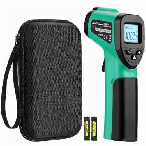 Infrared Thermometer Gun,-58℉~1022℉| Digital Laser Temperature Gun for Pizza Oven, Grill, Kitchen, Home Repairs and Multi-use IR Gun with Carrying Storage Case (NOT for Human) - color: Green