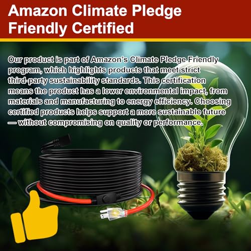Water Pipe Heat Tape for Pipe Freeze Protection, Constant Wattage Heating Cable for Metal and Plastic Home Pipes, Energy-Saving Water Pipe Heat Cable 7 ft - style: 7-feet