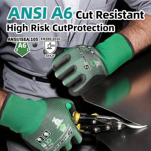 Schwer AIR-SKIN ANSI A6 Cut Resistant Gloves, AR3908 Cut Proof Glove, Ultra Thin Cutting Glove with Reinforced Thumb, Non-PFAS, Wire & Fiberglass Free, Work Glove for Mechanics, L, 150 Pairs - size: Large, style: 150 Pairs