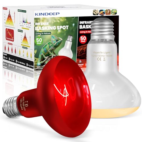 KINDEEP 150W Reptile Heat Lamp Bulbs: Reptile Day & Night Basking Spot Bulb Combo Amphibian Infrared Heat Lamp Bulb - UVA Basking Spot Daylight Heating Light Bulb for Lizard Tortoise Snake