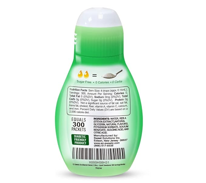 EZ-Sweetz De-bittered Stevia (1.36oz - Liquid Sweetener 300 Servings/Bottle)