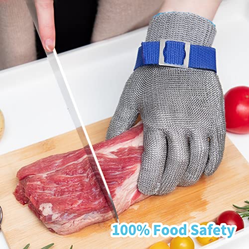 ARCLIBER Level 9 Cut Resistant Glove Stainless Steel Wire Metal Mesh Butcher Glove for Meat Cutting Oyster Shucking Chopping and Peeling - size: Medium (Pack of 1)