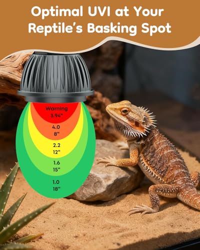 Pawfly UVB Light for Reptiles, 3 W 10.0 UVB Bulb, Desert Reptile UVA UVB Lamp for Calcium & Vitamin D3 Synthesis, High Intensity LED Lamp for Bearded Dragon, Tortoise & Lizard - size: 3 W 10.0 UVB