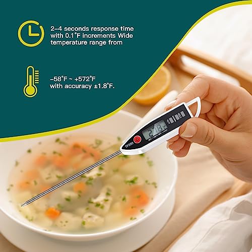Copkim 6 Set Waterproof Food Thermometer for Water, Liquid, Candle and Cooking Digital Meat Thermometer with Long Probe Instant Read for Kitchen BBQ Grill Candy (Black,White,Red) - color: Black,White,Red