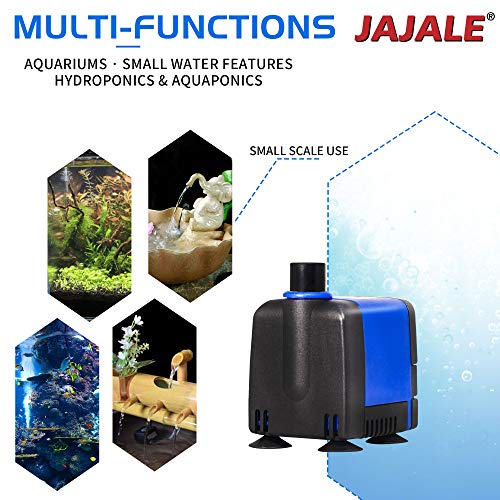 130 GPH Submersible Water Pump - Adjustable Quite Aquariums, Fountains, Hydroponics, and Pond Pump, 2.9 ft Lift, 6.5W - 4 Pack - color: Blue; 4 Pack, size: 130 GPH