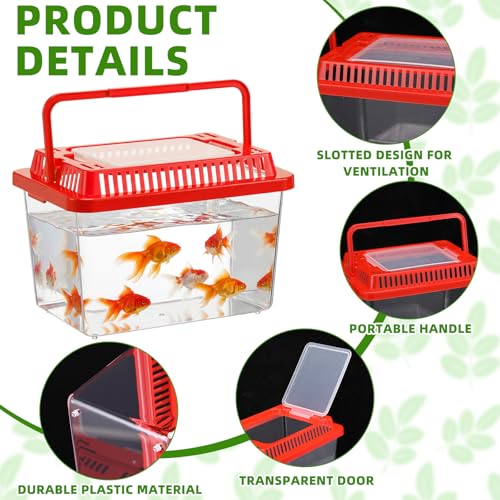 LemonRoad 25 Pcs Plastic Reptile Terrariums Carrier Cage Enclosure Snake Breeding Box Hatching Container Fish Tank with Ventilated Lid for Tarantula Spider Turtle Lizard (Classic,5.9x4.3x3.7 Inch) - color: Classic, size: 5.9x4.3x3.7 Inch