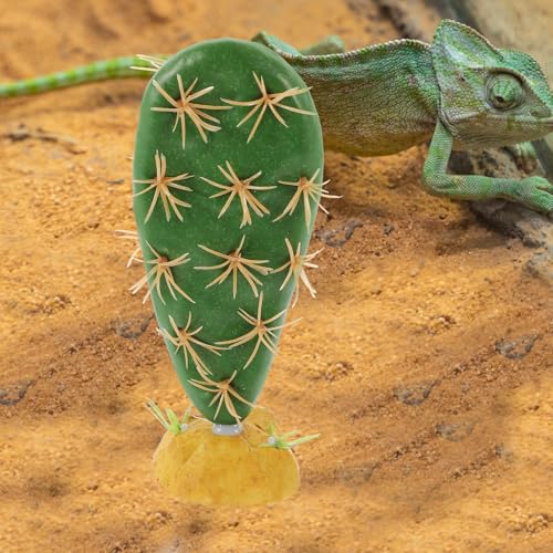 Gadpiparty Artificial Reptile Plants Terrarium Cactus Decor for Lizard Gecko Habitat Fish Tank Decoration Plastic Resin Fake Plant Ornament with Stable Base for Aquarium and Pet Enclosure