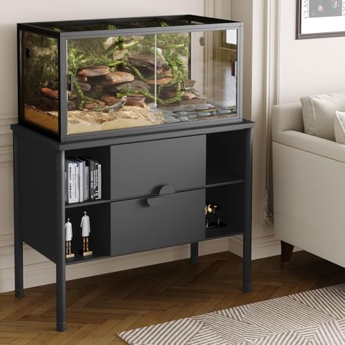 120 Gallon Reptile Terrarium, Bearded Dragon Tank 4ft x 2ft x 2ft, Reptile Enclosure with Sliding Glass Doors & Screen Ventilation Top for Lizard, Chameleon, Snake,Snake Enclosure with Easy Assembly