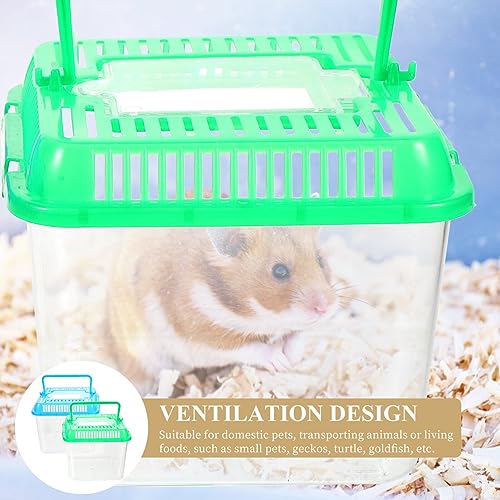 Ipetboom Clear Case 1pc Reptile Feeding Terrarium Pet Portable Small Reptile Cage Fish Tank Handheld Small Pet Box Transparent Tortoise Tank Breeding Case(Color) Containers with Lids
