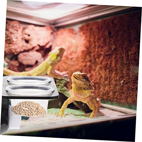 1Set Reptile Feeding Ledge with Suction Cup Reptile Feeder for Gecko Water Bowl Compact Durable Feeding Dish for Terrarium for Crested Gecko Leopard Gecko
